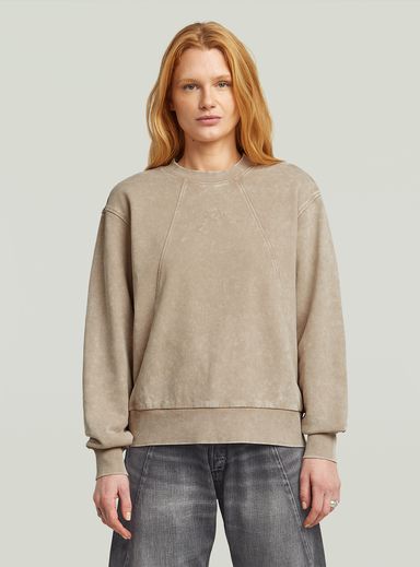 Washed A Line Script Sweater